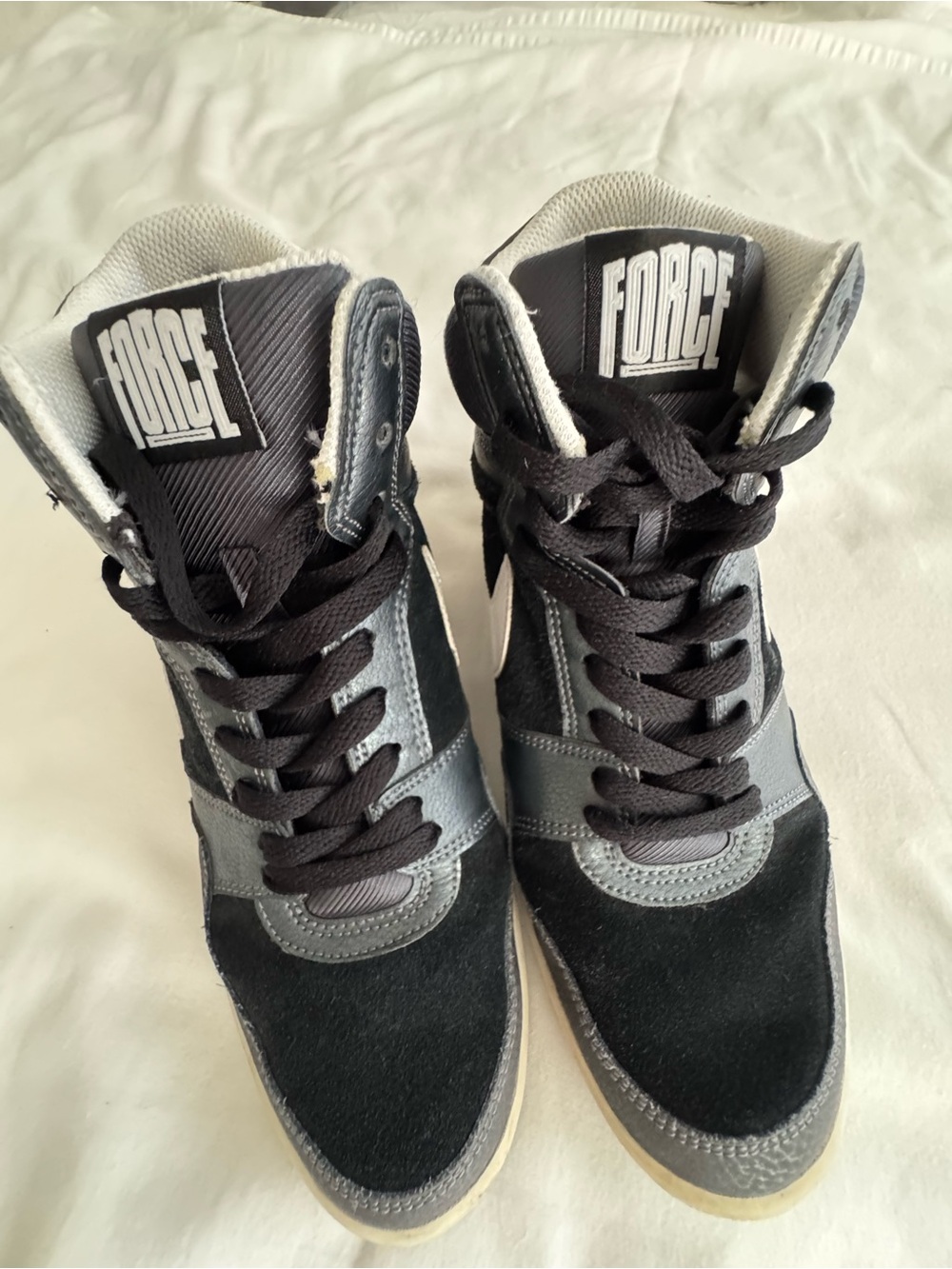 Nike High-Top Sneakers in Black, Gray and White - Picture 3 of 3